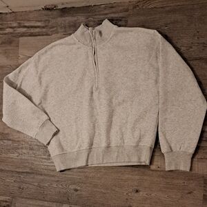 Women's Classic Gray Half-Zip Sweater